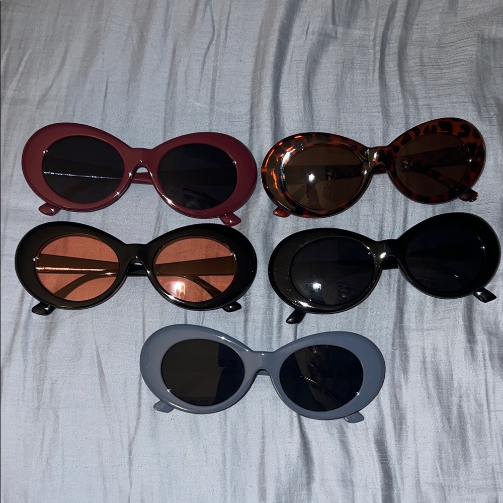 Stylish Women's Sunglasses Set - Brown, Marble, Black, Gray
